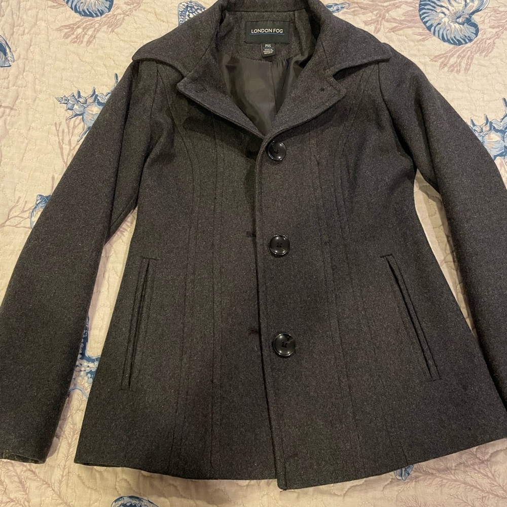 London Fog Women's Dark Gray Pea Coat